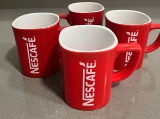 Tazas de café Nescafe rojas (Set de 4)