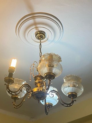 Lote de lámparas de cristal y metal