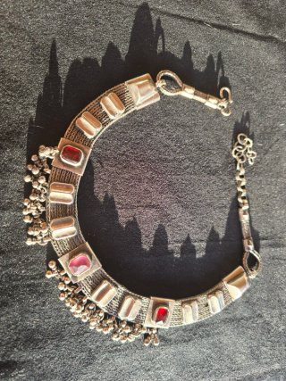 Gargantilla Plata Vintage Piedras Rojas