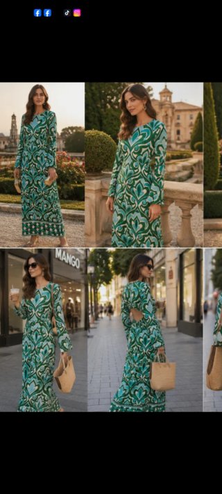 Vestido Mango Verde Talla S