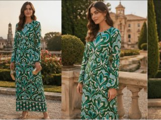 Vestido Mango Verde Talla S