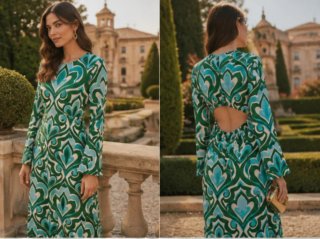 Vestido Mango Verde Talla S