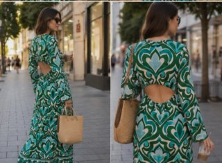 Vestido Mango Verde Talla S