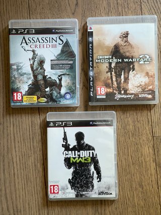 Lote 3 juegos PS3: Assassin's Creed III, CoD MW2,