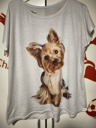 Camiseta con estampado de perro Yorkshire