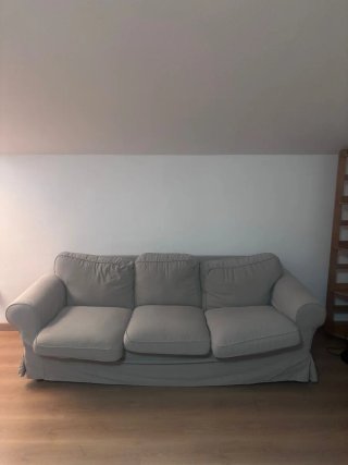 Sofá 3 plazas beige/gris 220x100