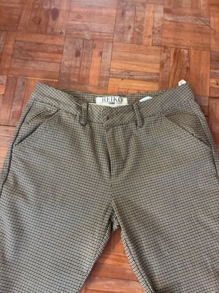 Pantalón principe de gales pitillo estampado T40