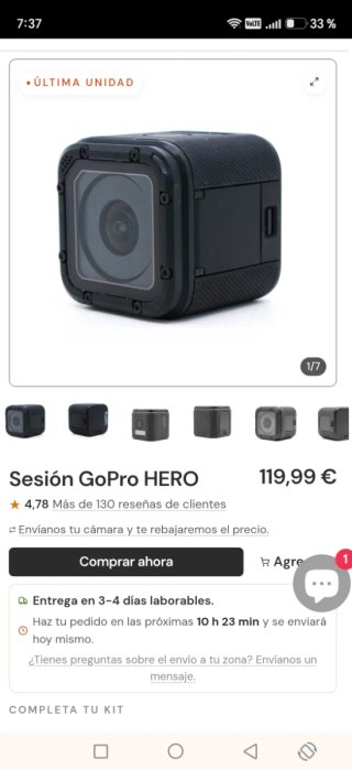 GoPro Hero Session + Tarjeta SD 128GB