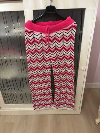 Pantaloni a zig-zag rosa