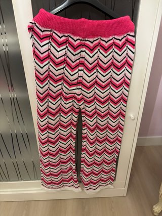 Pantaloni a zig-zag rosa
