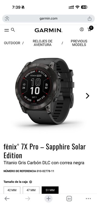 Garmin Fenix 7X Pro Zafiro Solar GPS