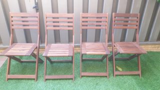 4 Sillas de Madera IKEA Plegables Exterior
