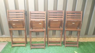 4 Sillas de Madera IKEA Plegables Exterior