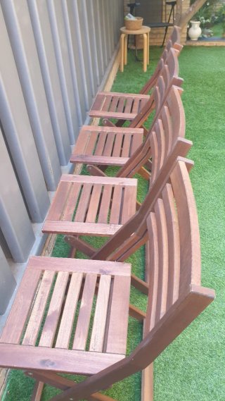 4 Sillas de Madera IKEA Plegables Exterior