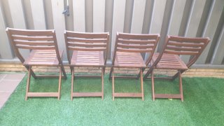 4 Sillas de Madera IKEA Plegables Exterior