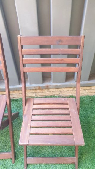 4 Sillas de Madera IKEA Plegables Exterior