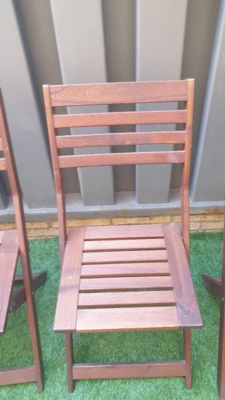 4 Sillas de Madera IKEA Plegables Exterior