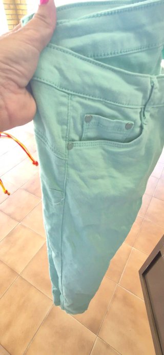 Pantalón elástico verde agua