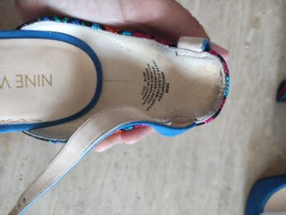 Sandalias Nine West Azul Multicolor Talla 36