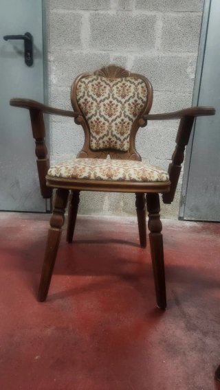 3 Sillas Vintage Tapizadas Madera