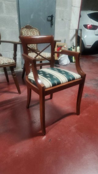 3 Sillas Vintage Tapizadas Madera