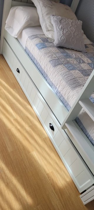 Literas de madera blanca con cajón de almacenaje