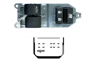 Botonera Puerta Delantero Izquierdo (2 Botones) 10Pin para Toyota YARIS 2005 y YARIS 2009