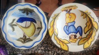 Plato decorativo cerámica pintado a mano