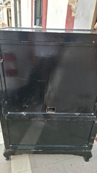 Mueble Chino Antiguo Negro Decorado