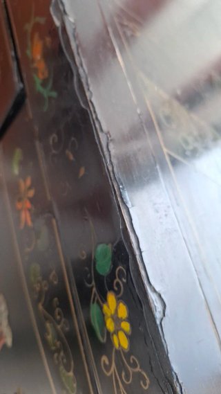 Mueble Chino Antiguo Negro Decorado