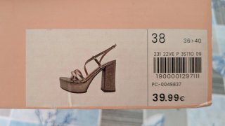 Tacones dorados fiesta T.38