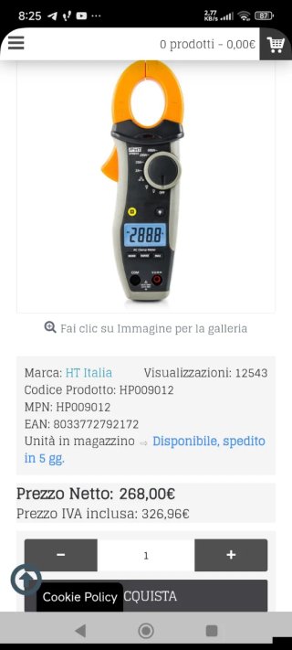 Tester pinza amperometrica HT9012
