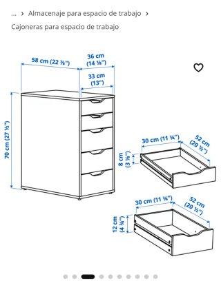 Cajonera Ikea Alex Blanca