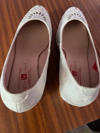 Zapatos Jose Saenz Talla 38 Beige/Plata