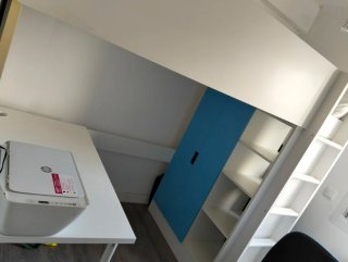 Litera Ikea Blanca y Azul