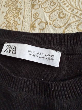 Top ZARA manga larga negro