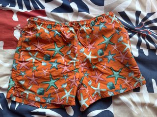 Bañador naranja estampado estrellas de mar