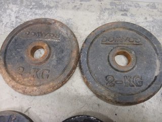 Dischi ghisa palestra Domyos 1 e 2 kg