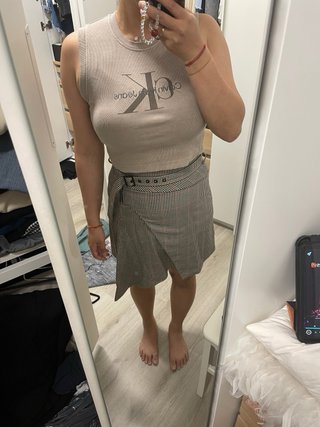 Falda asimétrica Zara cuadros