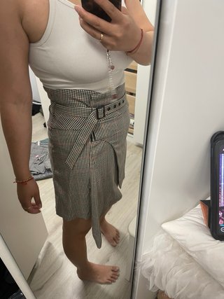 Falda asimétrica Zara cuadros
