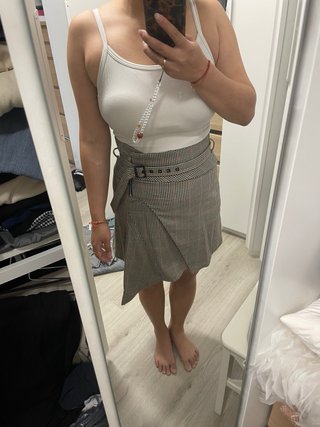 Falda asimétrica Zara cuadros
