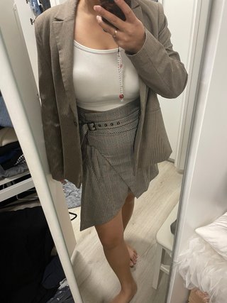 Falda asimétrica Zara cuadros