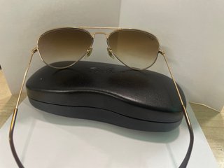 Gafas Ray-Ban Aviator Polarizadas Marrón Dorado