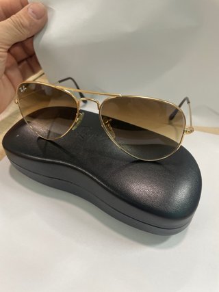 Gafas Ray-Ban Aviator Polarizadas Marrón Dorado