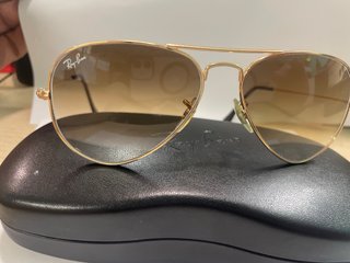 Gafas Ray-Ban Aviator Polarizadas Marrón Dorado