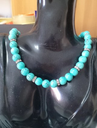 Collana turchese con strass