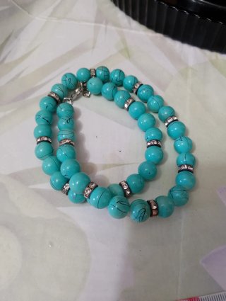 Collana turchese con strass