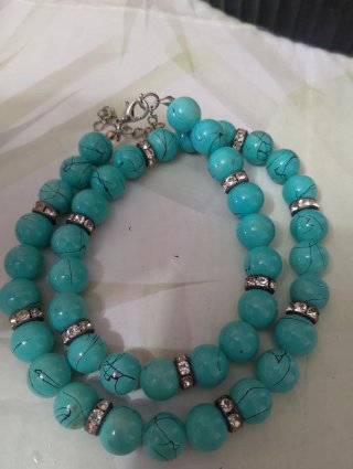 Collana turchese con strass