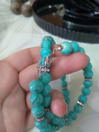Collana turchese con strass