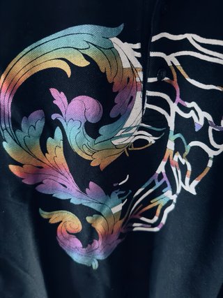 Polo Versace Collection nero con stampa